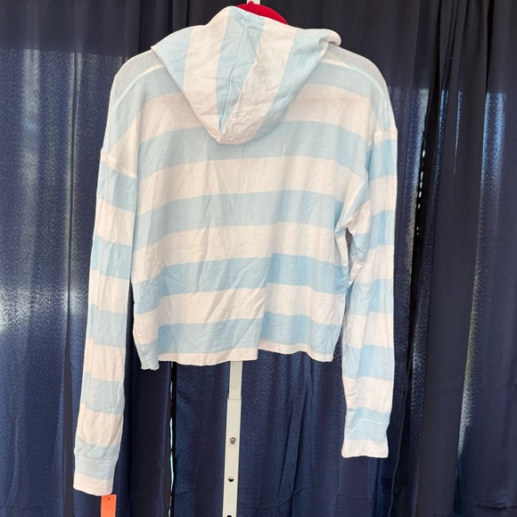 Colsie Blue and White Striped Hoodie S nwt - Picture 2 of 4